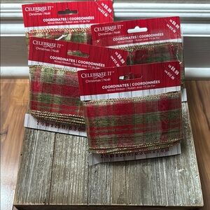 4x - Brand New Plaid Wired Ribbon